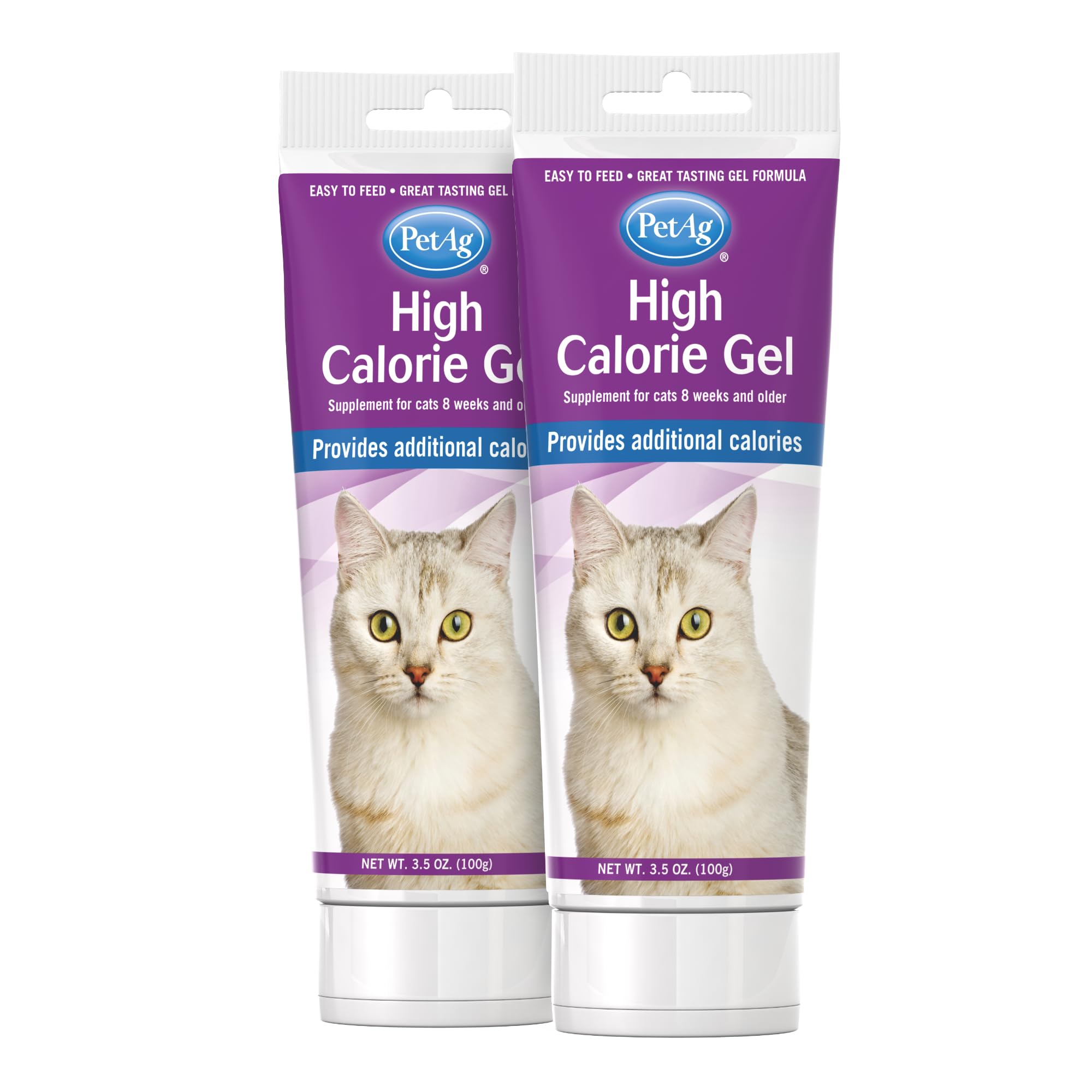 PetAg High Calorie Gel Supplement for Cats - 3.5 oz, Pack of 2 - Chicken Flavor - Provides Extra Calories for Cats 8 Weeks and Older - Easy to Digest