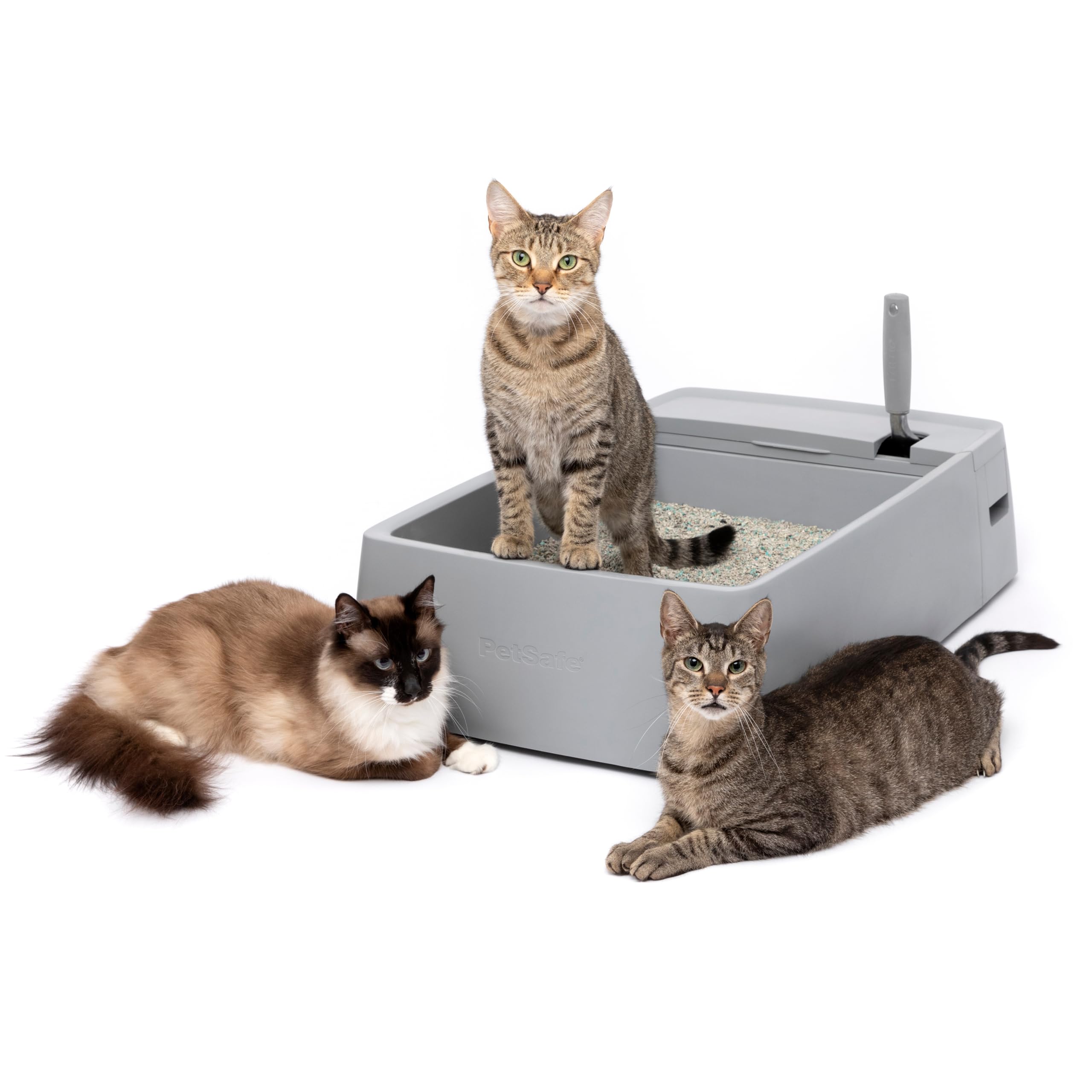 PetSafe Multi-Cat Litter Box - Hygienic Maintenance with High Litter Capacity, Integrated Scoop Holder & Rubber-Sealed Separate Waste Compartment - Reliable Leak Protection & Instant Setup