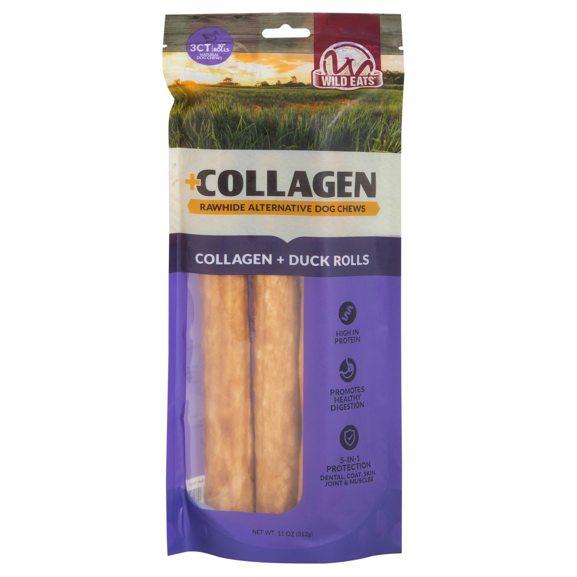 Wild Eats Collagen Chews - Stick Dog Treat for Medium & Large Dogs (10