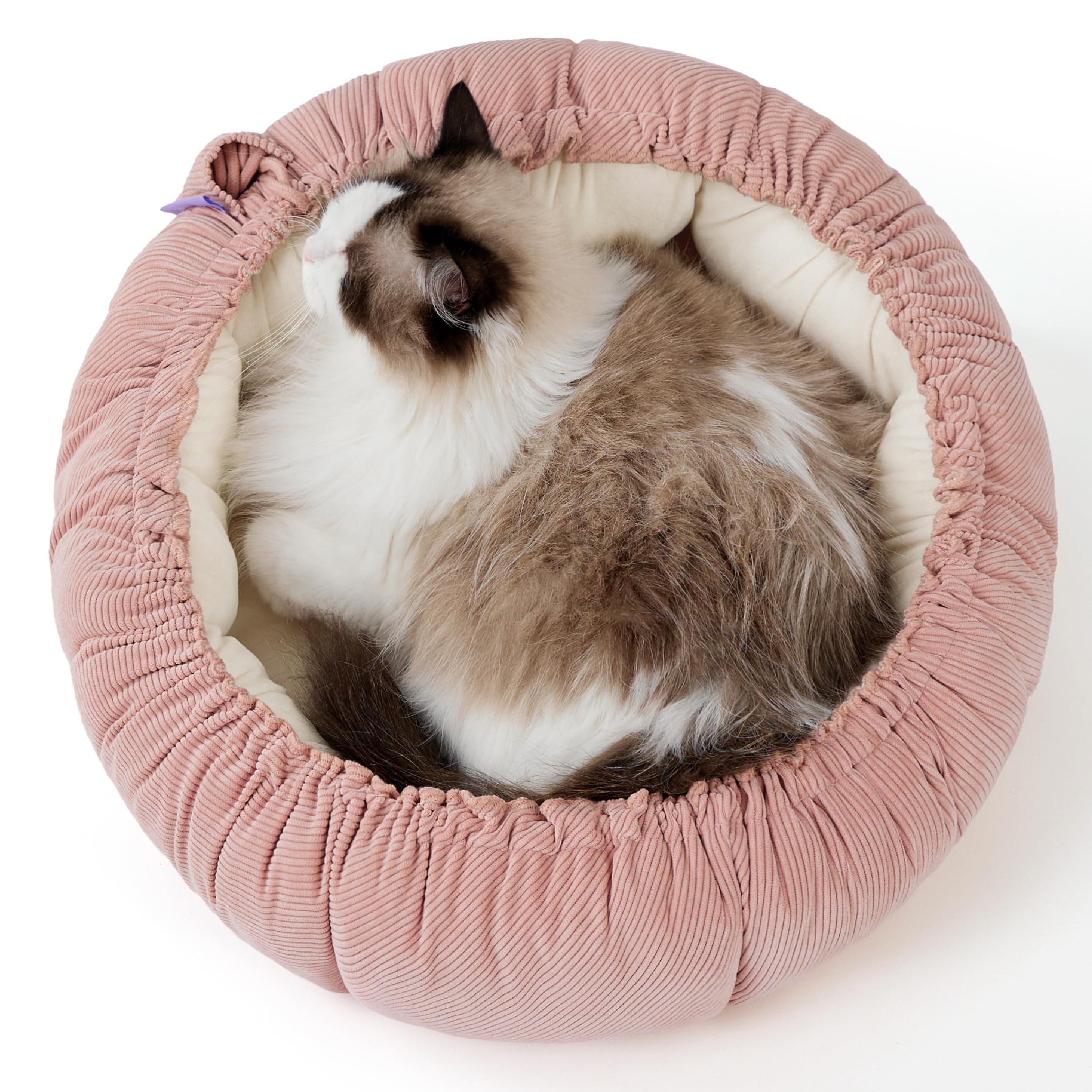 LE SURE Cat Beds for Indoor Cats - Washable Cute Cat Beds with Versatile Dual-Use Design, Reversible Donut Pet Bed for Puppy and Kitten, 21x21x7 Inches