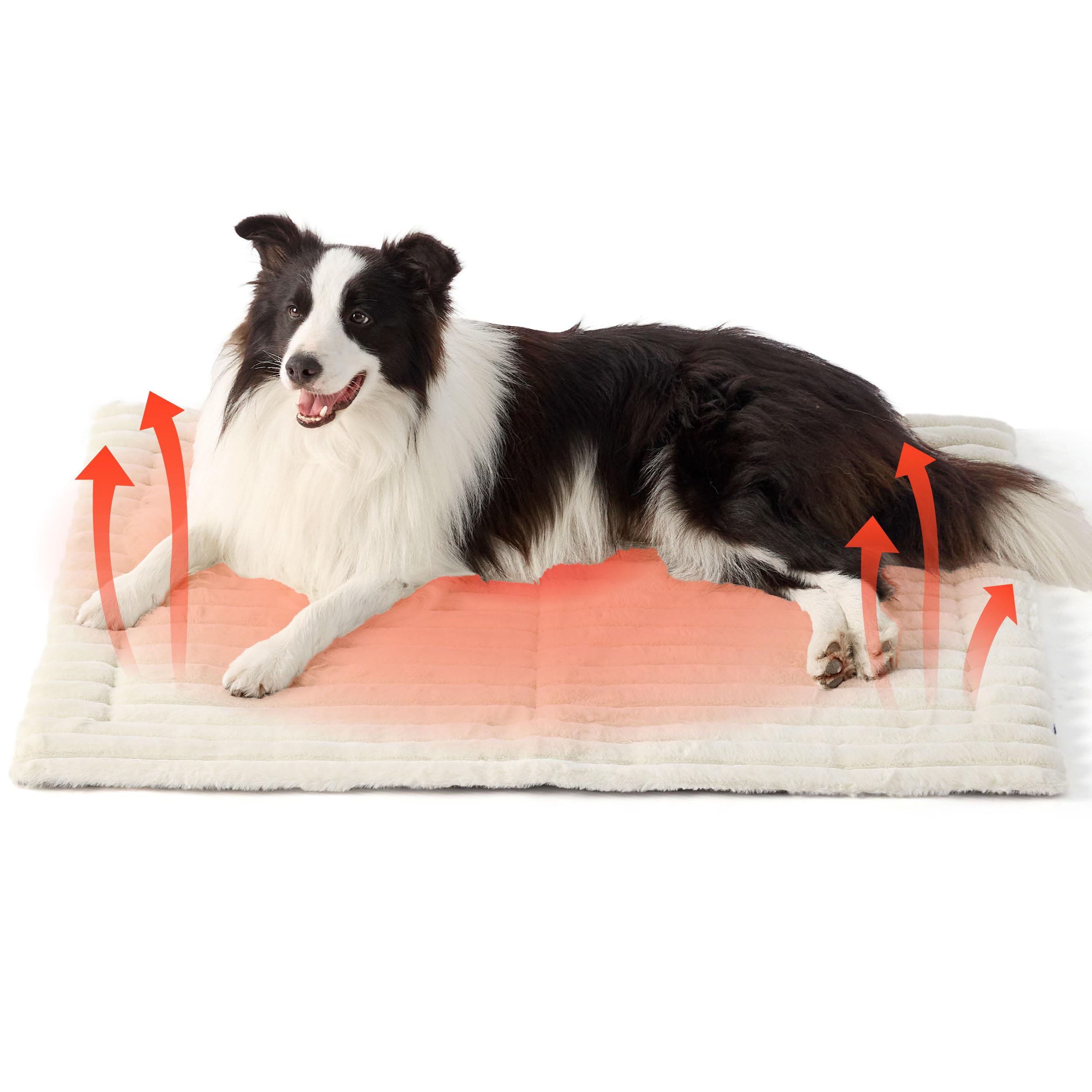Bedsure Self Warming Dog Bed for Large Dogs, Self Heating Dog Crate Pad, Thermal Extra Warm Puppy Mat Indoor & Outdoor, Non-Slip & Washable (35