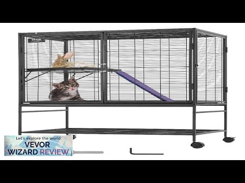 VEVOR 39" Metal Small Animal Cage 2-Tier Rolling Ferret Cage with Tray Review